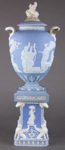 Josiah Wedgwood and Sons covered vase and pedestal, 18th century
