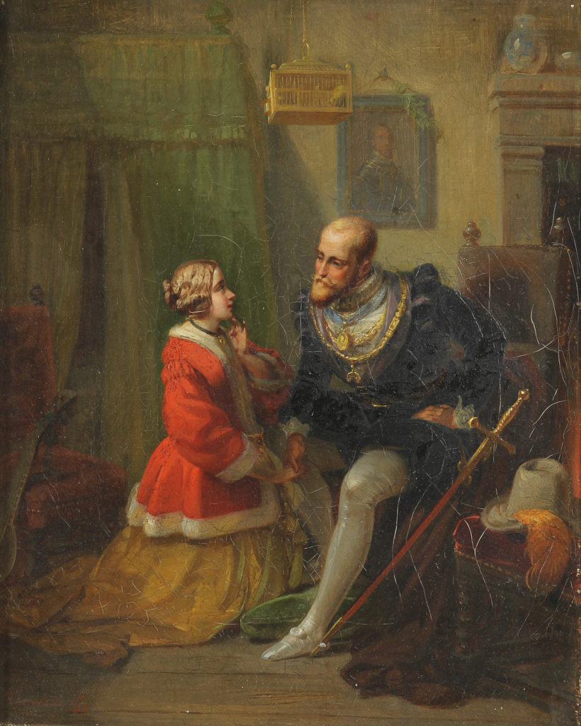 Moritz Daniel Oppenheim, Portrait of Professor Martin Eduard von Simson with a Young Woman
