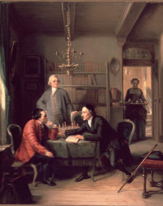 Lavater and Lessing Visit Moses Mendelssohn (1856), by Moritz Daniel Oppenheim (1800-1882)